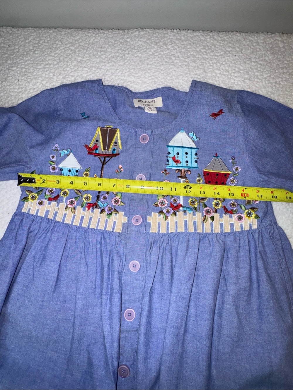 Bechamel Embroidered Birdhouse Cotton Cottagecore Dress PS - Picture 5 of 9